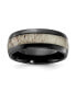 Фото #1 товара Black Zirconium White Antler Inlay Wedding Band Ring