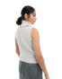 Фото #8 товара Weekday Cherin knitted half zip high neck vest in light grey