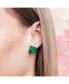 Фото #3 товара Large Malachite Clover Stud Earrings