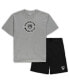 ფოტო #1 პროდუქტის Men's Heathered Gray, Black Brooklyn Nets Big and Tall T-shirt and Shorts Sleep Set