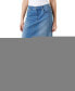 ფოტო #1 პროდუქტის Petite Denim Side-Slit Maxi Skirt