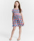 Фото #1 товара Girls Floral-Print Smocked Dress, Created for Macy's