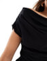 & Other Stories fitted top with drape detail in black