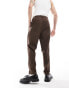 Фото #4 товара ASOS DESIGN tapered herringbone suit trouser in brown