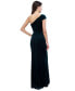 ფოტო #2 პროდუქტის Petite One-Shoulder Stretch-Velvet Gown