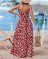 Фото #4 товара Women's Red Floral Sweetheart Twist & Keyhole Maxi Beach Dress