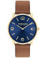 ფოტო #1 პროდუქტის Unisex Elliot Saddle Leather Strap Watch 40mm