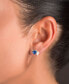 ფოტო #4 პროდუქტის Blue and White Cubic Zirconia Heart Stud Earrings in Sterling Silver or 14k Gold over Sterling Silver
