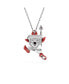 Playing Card, Red, Rhodium Plated Alice In Wonderland Pendant Necklace