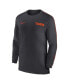 Men's Anthracite Clemson Tigers 2024 Sideline Coach UV Performance Long Sleeve T-Shirt