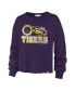 Фото #3 товара Women's Purple Distressed LSU Tigers Bottom Line Parkway Long Sleeve T-shirt