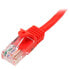 Фото #5 товара StarTech.com Cat5e Ethernet Patch Cable with Snagless RJ45 Connectors - 0.5 m - Red - 0.5 m - Cat5e - U/UTP (UTP) - RJ-45 - RJ-45