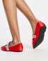 ASOS DESIGN – Love Affair – Spitze, verzierte Ballerinas aus Satin in Rot Roter Satin, 36 - фото #3