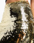 Starlet embellished midaxi skirt in gold liquid sequin