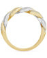 ფოტო #3 პროდუქტის Diamond Pavé Chain Link Statement Ring (3/4 ct. t.w.) in 10k Two-Tone Gold