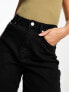 NA-KD high waist straight leg jeans in black
