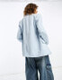 Bershka oversized blazer in pale blue