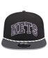 Men's Black/Charcoal Brooklyn Nets Throwback Team Arch Golfer Snapback Hat