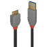 Фото #3 товара Lindy 0,5m USB 3.2 Type A to Micro-B Cable - Anthra Line - 0.5 m - USB A - Micro-USB B - USB 3.2 Gen 1 (3.1 Gen 1) - 5000 Mbit/s - Black