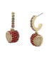 Faux Stone Apple Charm Huggie Earrings