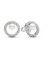 ფოტო #4 პროდუქტის Sterling Silver Pearl Halo Necklace and Earring Gift Set