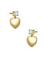 Фото #2 товара Sterling Silver 14k Gold Plated with 0.30ctw Lab Created Moissanite Heart Dangle Earrings