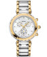 ფოტო #1 პროდუქტის Women's Swiss Chronograph Balmainia Diamond (1/20 ct. t.w.) Two-Tone Stainless Steel Bracelet Watch 38mm
