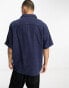 Weekday Relaxed resort short sleeve shirt in navy