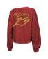 ფოტო #3 პროდუქტის Women's Threads Christian McCaffrey Scarlet San Francisco 49ers Name and Number Off-Shoulder Script Cropped Long Sleeve V-Neck T-shirt