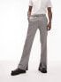 Фото #1 товара Topman straight flare textured trouser in black & white
