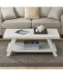 Wood Shelf Coffee Table in White Finish