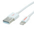 ROLINE Secomp Lightning to USB cable for iPhone - iPod - iPad 1 m - 1 m - Lightning - USB A - Male - Male - White