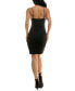 Фото #2 товара Juniors' Rhinestone-Strap Asymmetrical-Hem Bodycon Dress