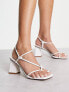 Фото #4 товара Glamorous mid heel knot sandals in white
