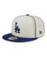 ფოტო #1 პროდუქტის Men's Cream, Royal Los Angeles Dodgers Chrome Sutash 59FIFTY Fitted Hat