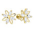 Flower earrings with crystals 239 001 00920