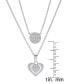 ფოტო #3 პროდუქტის Diamond Circle & Heart 18" Layered Pendant Necklace (1/4 ct. t.w.) in Sterling Silver