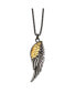 Фото #1 товара Chisel brushed Yellow IP-plated Wing Pendant on a Box Chain Necklace