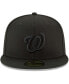 Фото #4 товара Men's Black Washington Nationals Primary Logo Basic 59FIFTY Fitted Hat