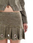 Фото #2 товара COLLUSION festival pleated mini skirt with eyelets in oil wash co-ord