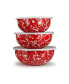 Фото #1 товара Набор мисок для смешивания коллекции эмалированной посуды Swirl от Golden Rabbit, красные, комплект из 3 шт.