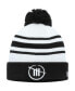 Фото #1 товара Men's White, Black Trackhouse Racing Team Collection Cuffed Knit Hat with Pom