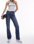 Фото #15 товара Topshop Tall mid rise relaxed Kort jeans in mid blue