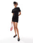 Фото #1 товара New Look short sleeve ruched side mini dress in black