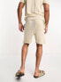 Фото #3 товара ASOS DESIGN co-ord lightweight knitted cotton shorts in stone