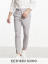 ASOS DESIGN – Sehr enge, elegante Hose in Grau mit Prince of Wales-Karomuster