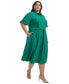 ფოტო #9 პროდუქტის Plus Size Tie-Sleeve Shirtdress