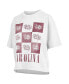 ფოტო #1 პროდუქტის Women's White Distressed South Carolina Gamecocks Motley Crew Andy Waist Length Oversized T-shirt