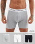 Фото #2 товара Calvin Klein 3 pack boxer briefs in black,white and grey