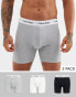 Calvin Klein 3 pack boxer briefs in black,white and grey